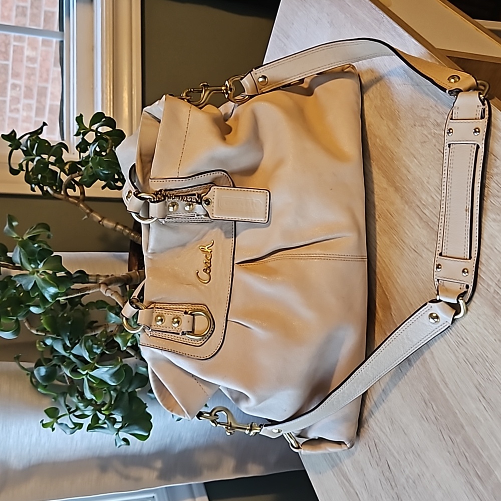 Coach Cream Leather Crossbody Bag
